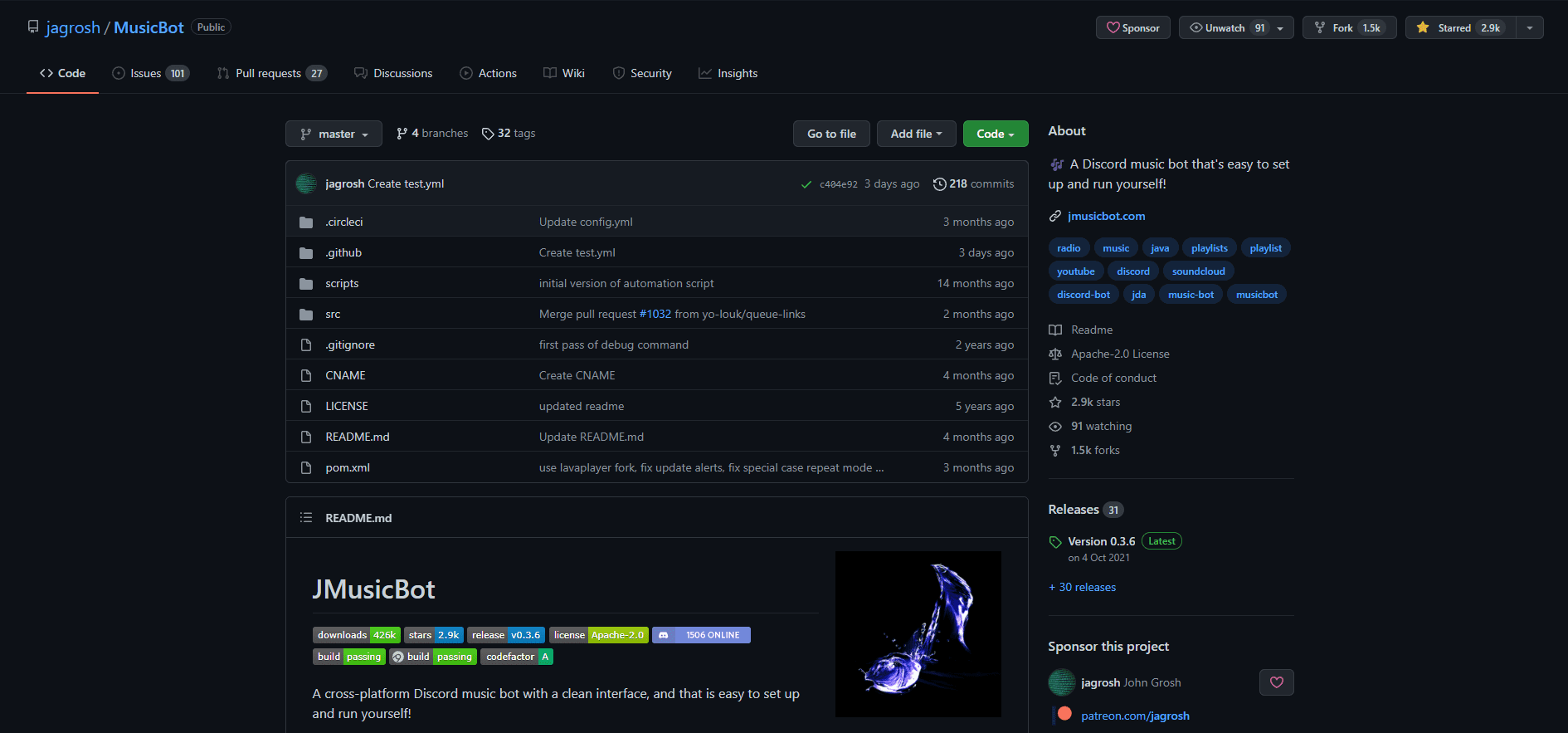 JMusicBot Github